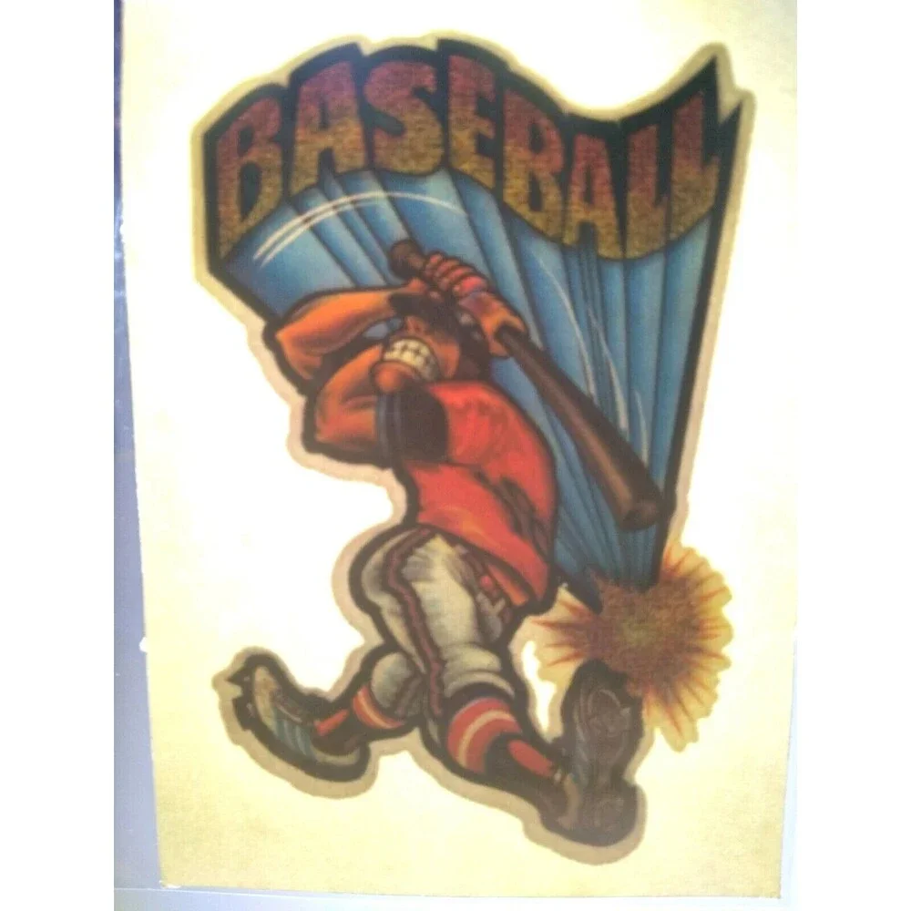 Baseball Screamin Gleamin Glitter Iron-On Decal Donruss Retro Vintage Original
